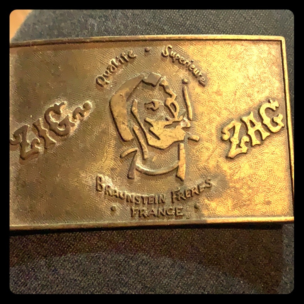 COPY - Zig zag rolling paper vintage belt buckle